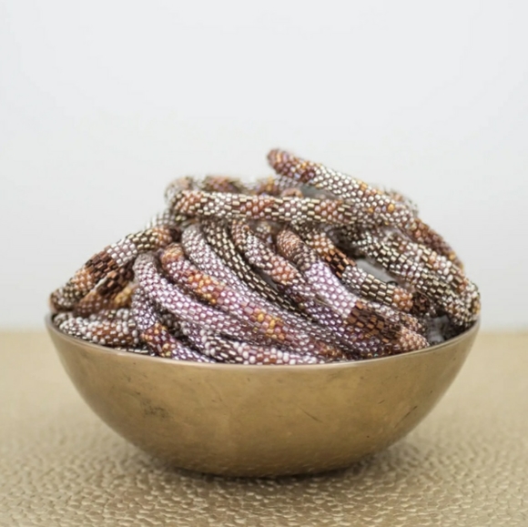 HAZELNUT -Original Roll-On® Bracelets, 7" round, made in Nepal #2 (3 pieces) - Picture 4 of 5